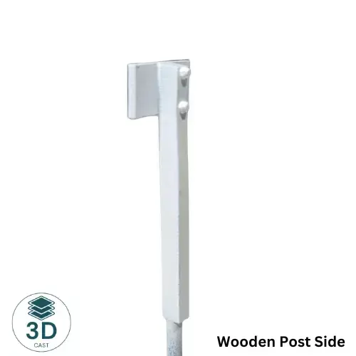 Side view of HO Scale stop board showing post and sign plate angle