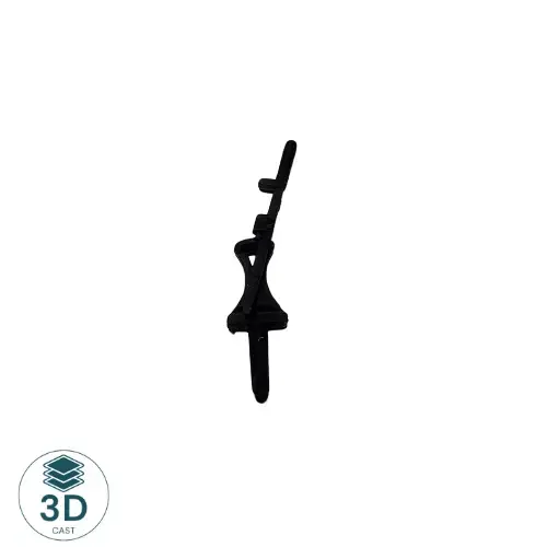 Printed sample of HO Scale quadrant lever 4-piece sprue rear view