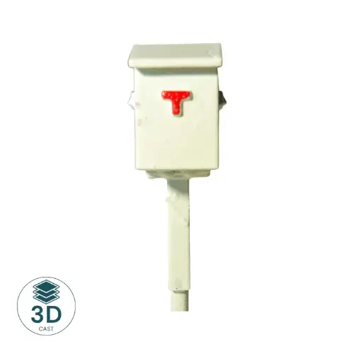 HO Scale wooden phone box on rail post for model railway lineside detail, stocked in Australia