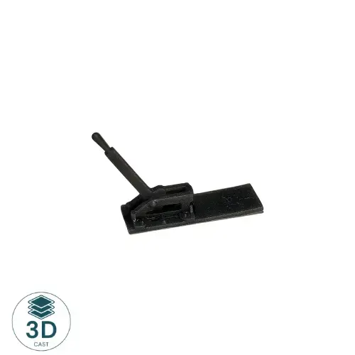 Printed sample of HO Scale WSA point lever reverse position 4-piece sprue rear