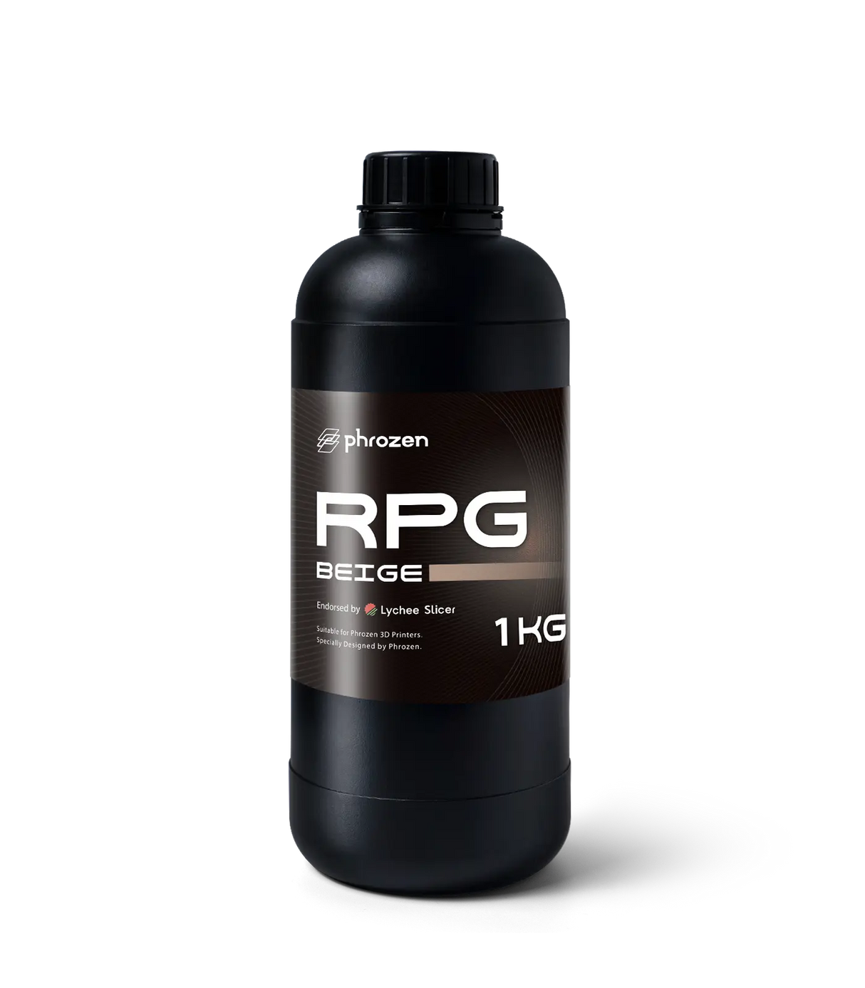 Phrozen RPG Beige Lychee Slicer endorsed miniature resin 1kg bottle front view