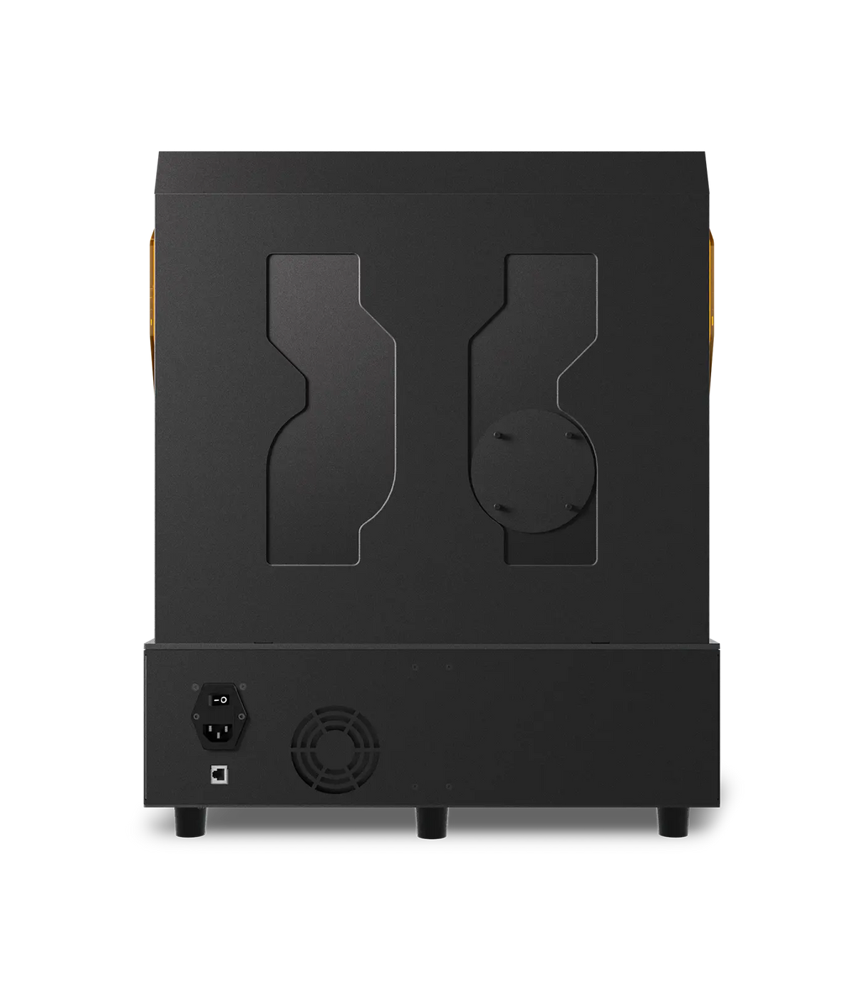 Phrozen Sonic Mighty Revo 16K Max rear panel showing power inlet, USB port, and cooling fan