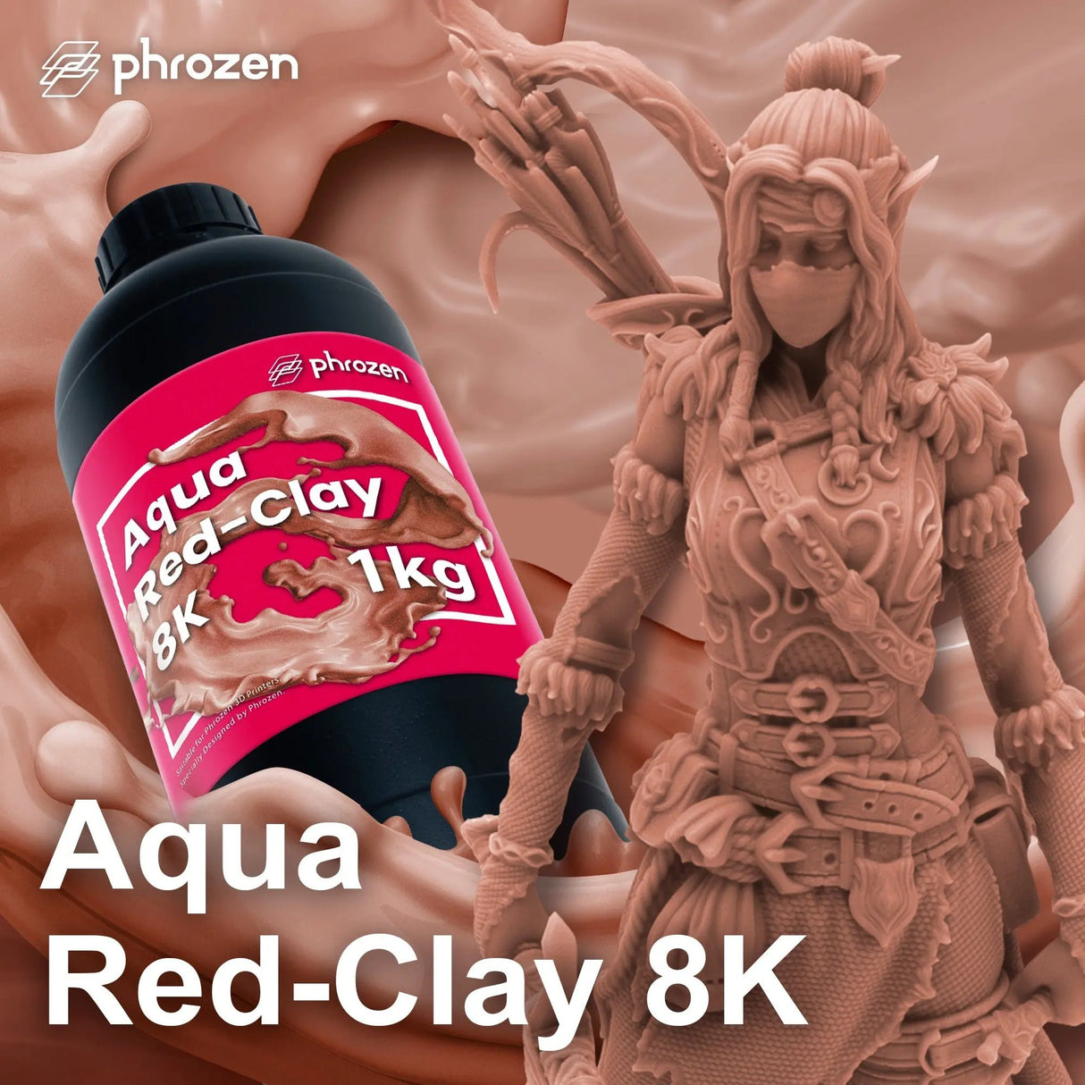 Phrozen Aqua 8K Red Clay 3D Printer Resin Phrozen