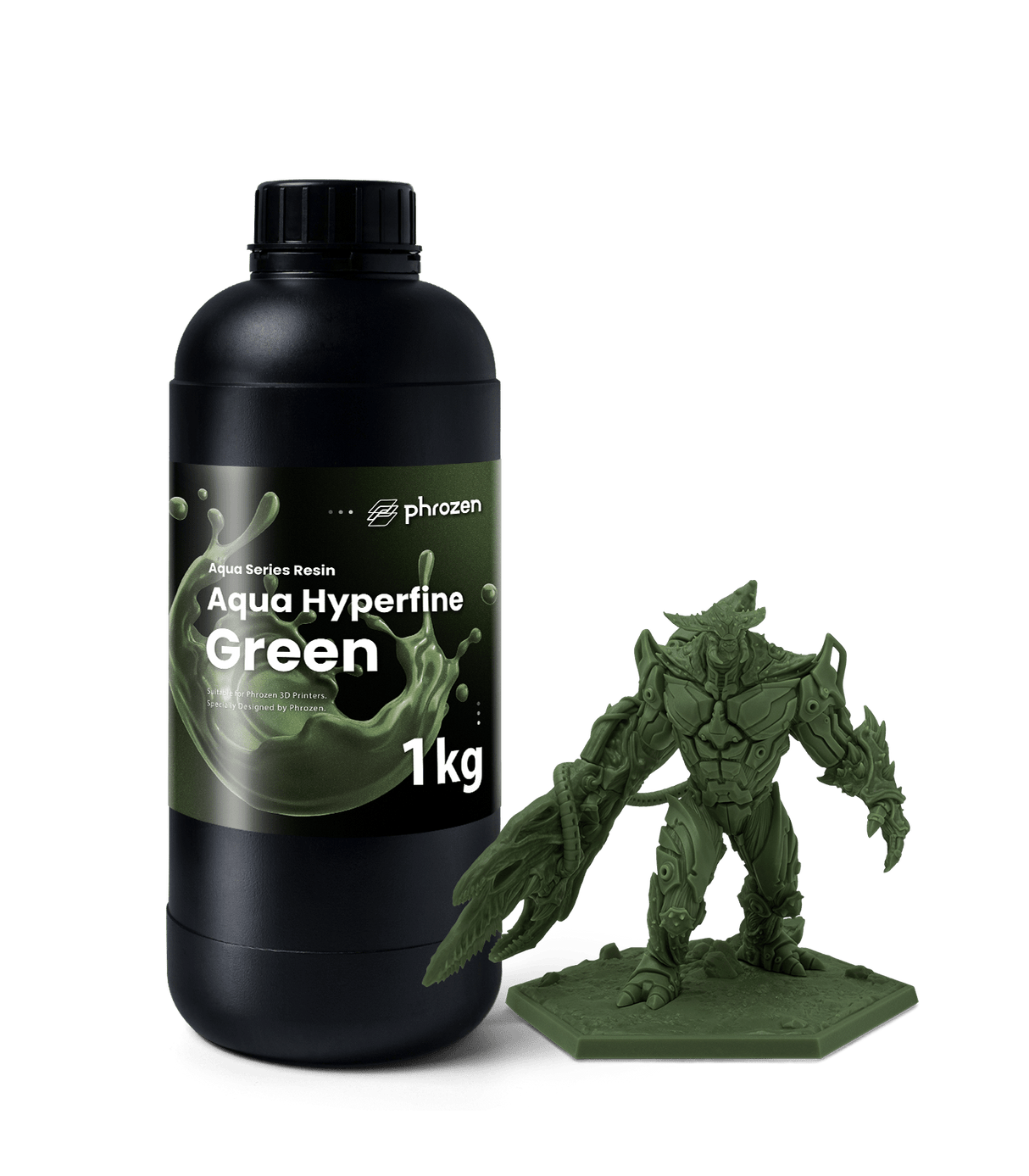 Phrozen Aqua Hyperfine Green resin for high-resolution MSLA miniature 3D printing