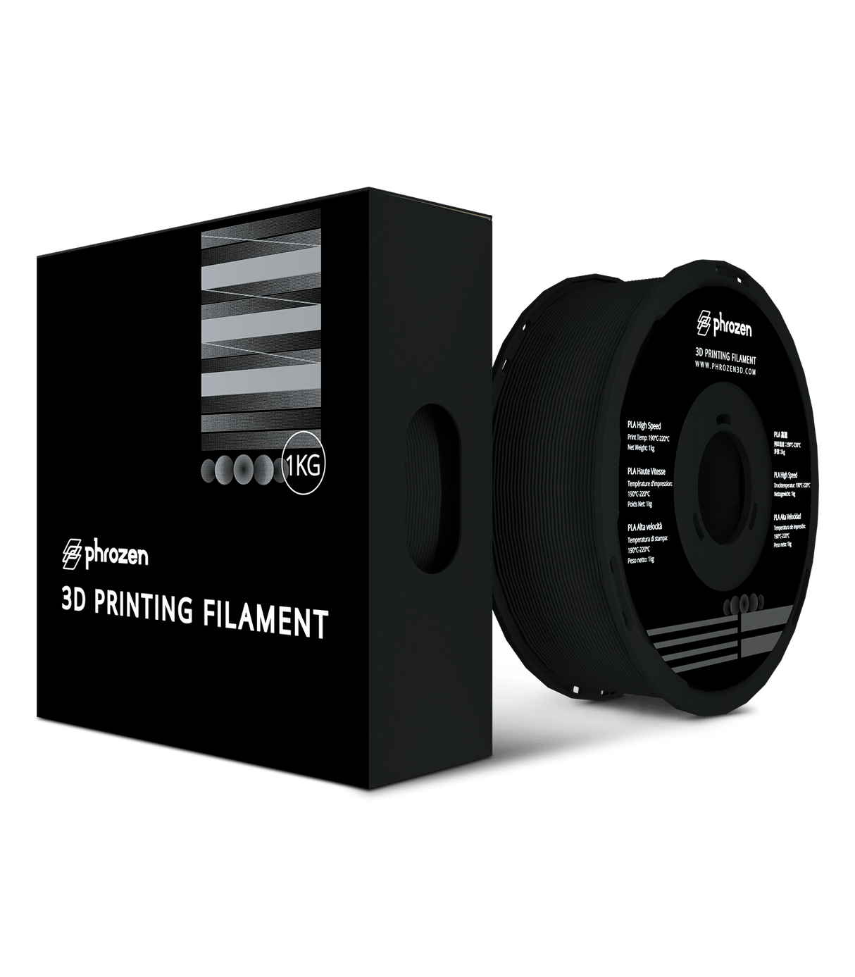 Phrozen - Phrozen High Speed PLA 1kg Black - 3D Printing Filament - 3D Cast