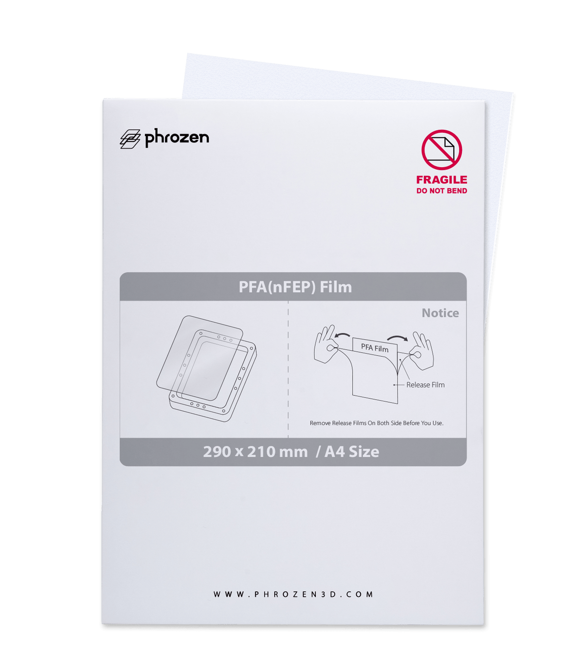 Phrozen PFA nFEP Film A4 Size low-adhesion release film for MSLA resin printer, stocked in Australia