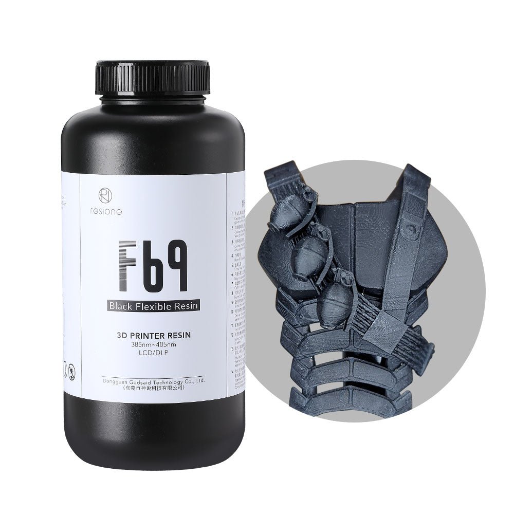 Resione - Resione F69 Black Flexible 3D Printing Resin - 3D Printer Resin - 3D Cast