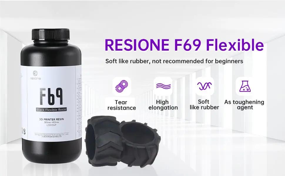 Resione F69 Black Flexible 3D Printer Resin Resione