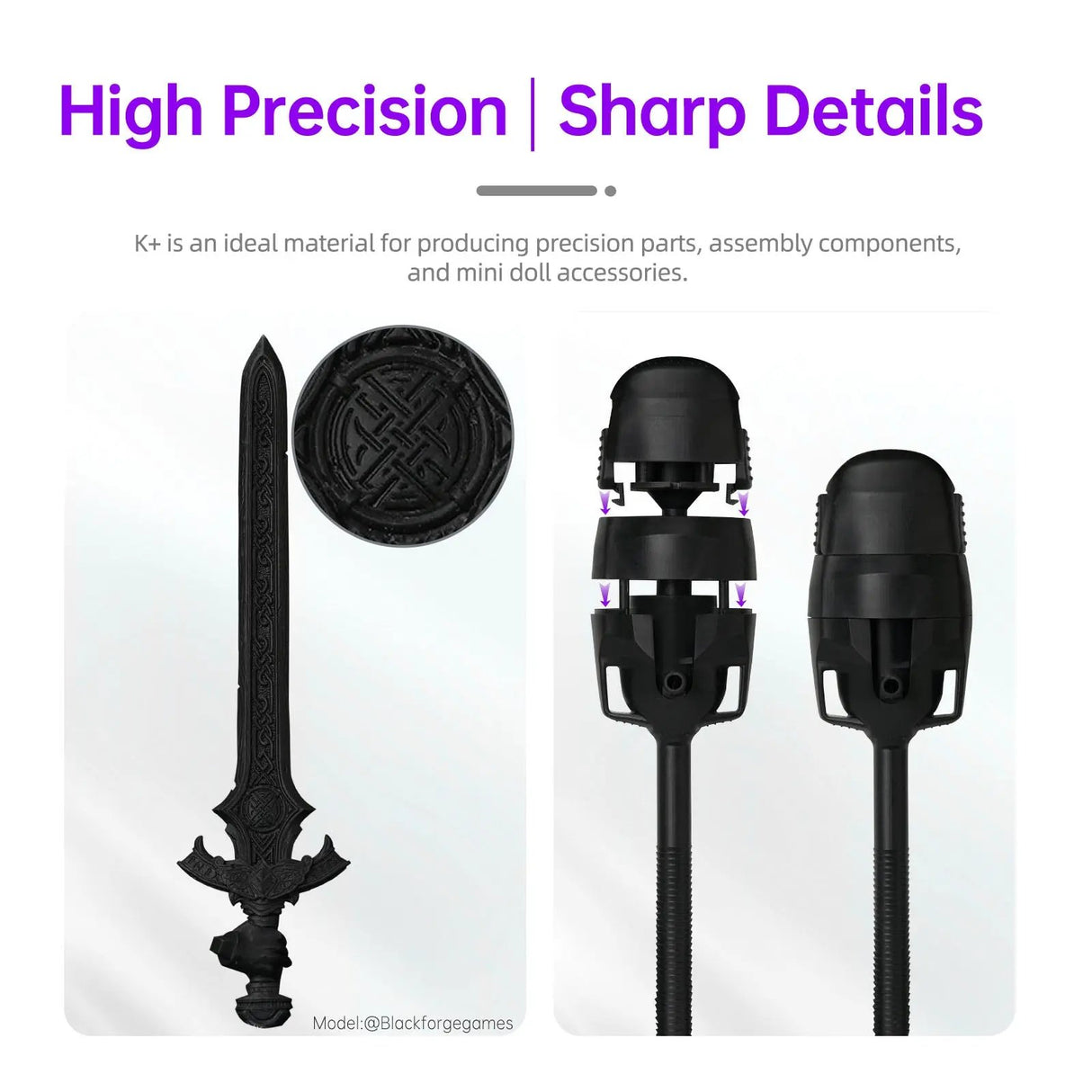 Resione K Plus Black Tough ABS-Like 3D Printer Resin Resione