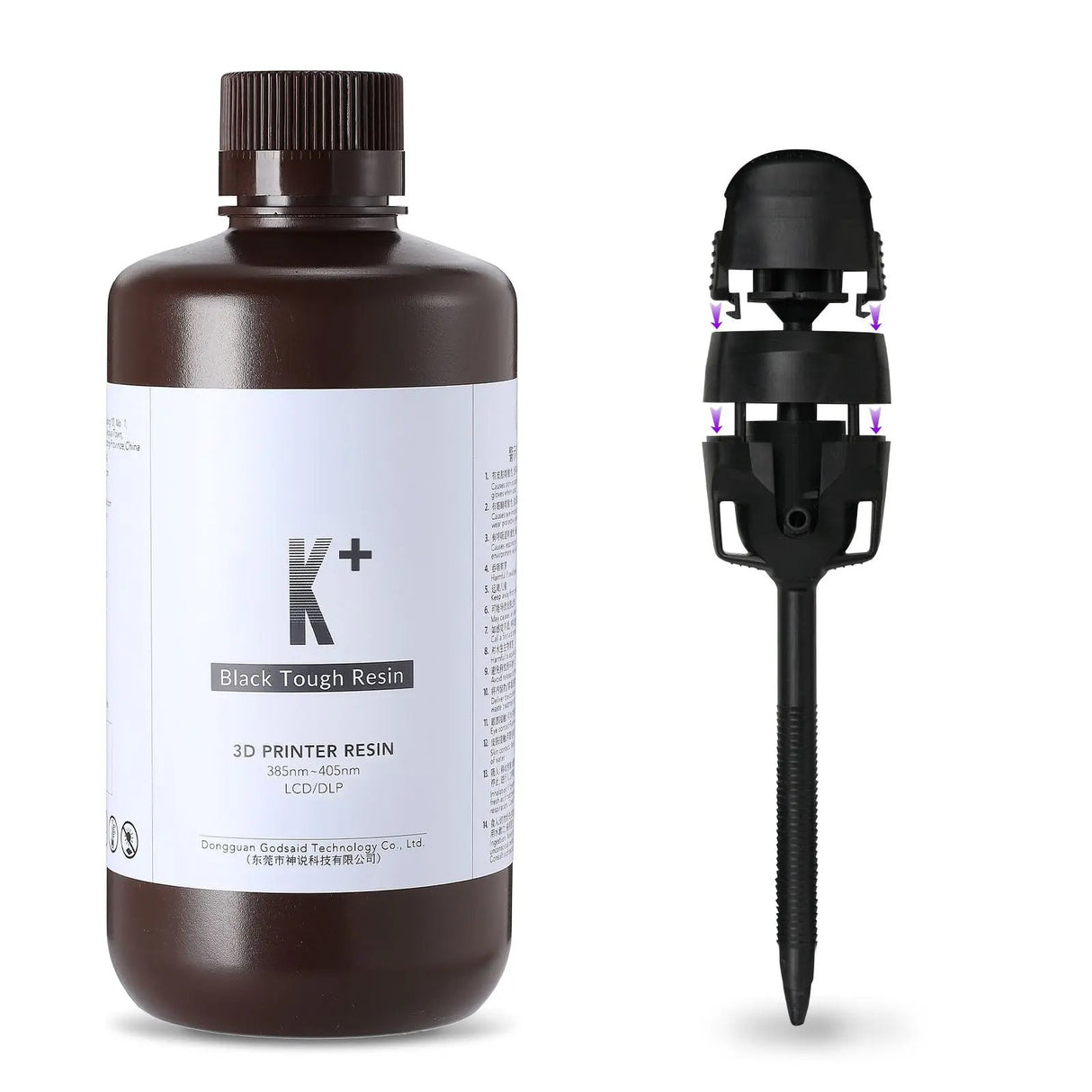 Resione K Plus Black Tough ABS-Like 3D Printer Resin Resione