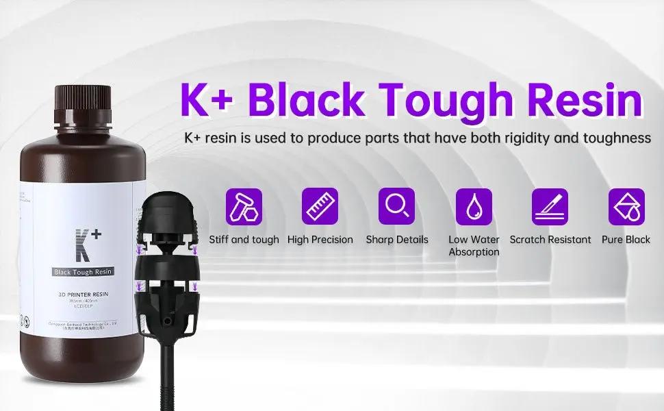 Resione K Plus Black Tough ABS-Like 3D Printer Resin Resione