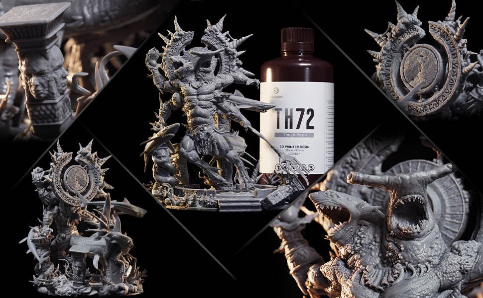 Resione - Resione TH - 72 Medium Gray 3D Printing Resin - 3D Printer Resin - 3D Cast