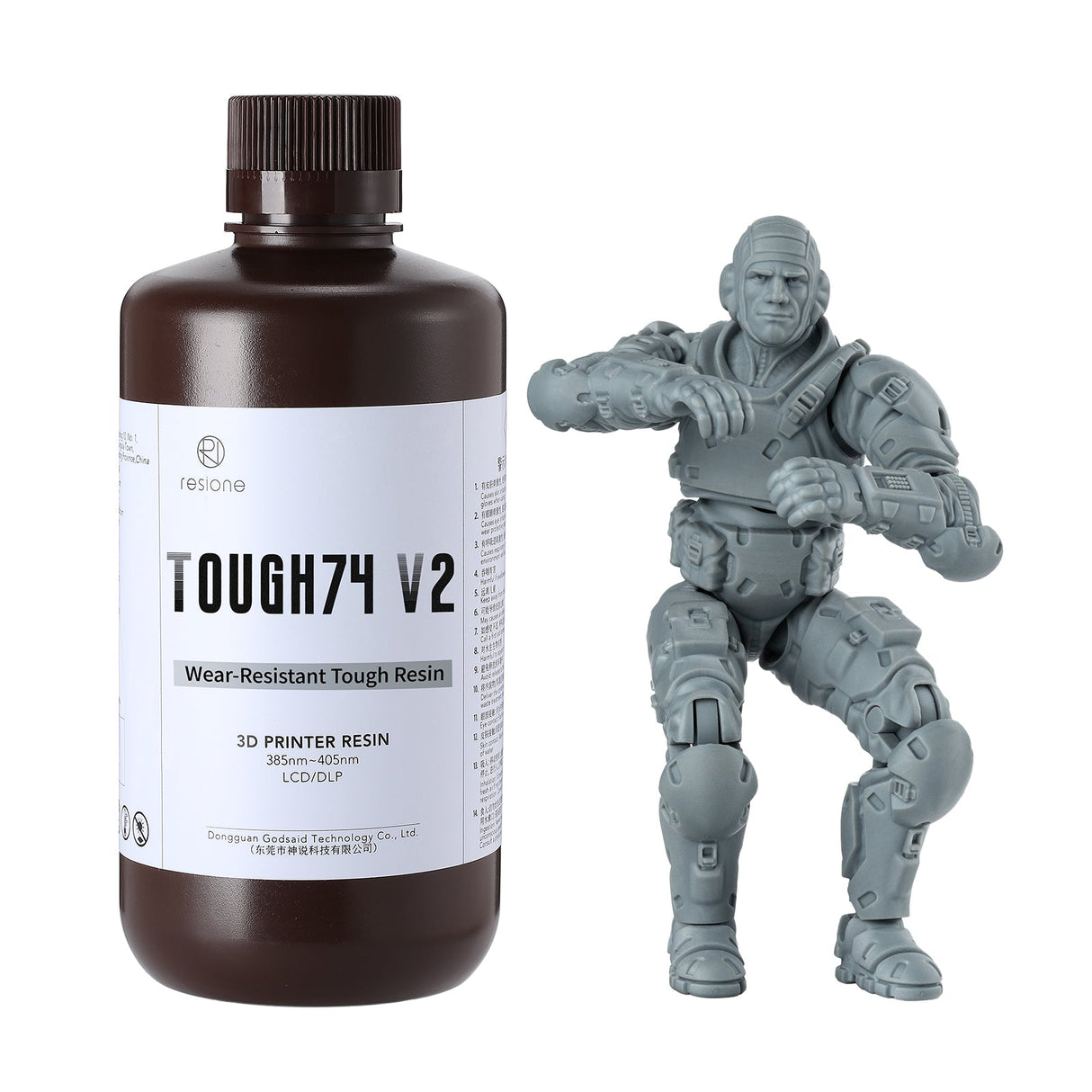 Resione - Resione Tough74 V2 Gray 3D Printing Resin - 3D Printer Resin - 3D Cast