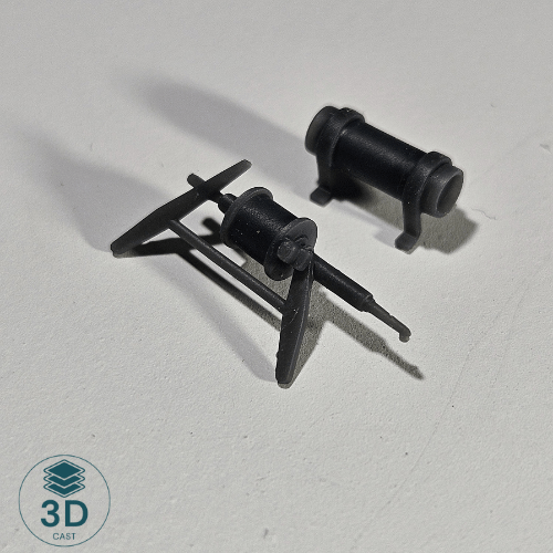 3D Cast - N Scale Brake Cylinder with air tank 4pce - 3D Cast