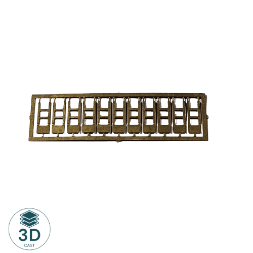 3D Cast - N Scale Brass Shunters steps - Plain - 3D Cast