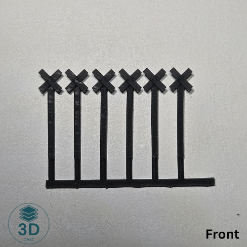 3D Cast - N scale Whistle Board - Wooden Post - 3D Cast
