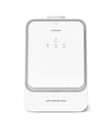 Front view of the Phrozen Air Purifier Max showing the full touch control panel with power, fan, timer and sound settings.
