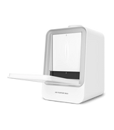 Phrozen Air Purifier Max with the door open, showing the internal filter compartment and slide out tray with the carbon filter panel visible.