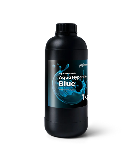 Close-up of Phrozen Aqua Hyperfine Blue resin 500ml bottle label