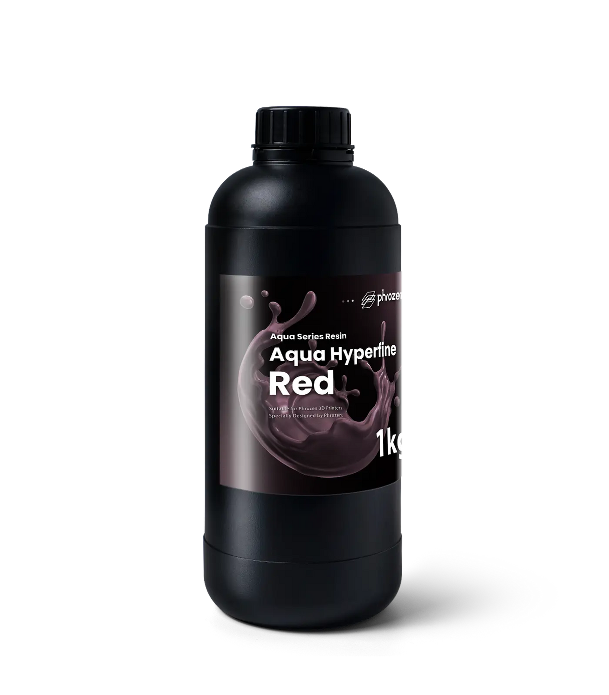 Phrozen Aqua Hyperfine Red high resolution MSLA resin 1kg bottle three quarter view