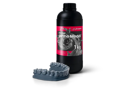 Close-up of Phrozen Dental Ortho Model resin 500ml bottle label