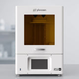 Phrozen Sonic XL Plus 4K dental resin 3D printer, front view, with an amber lit empty build chamber and touchscreen panel.
