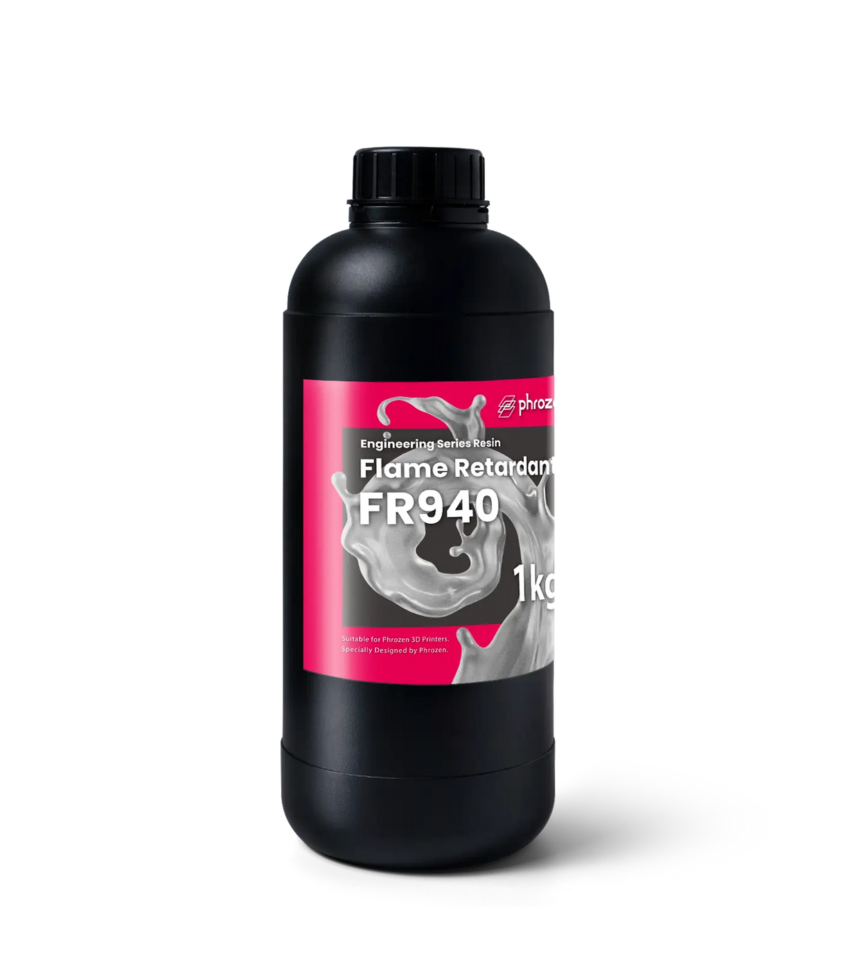 Phrozen Flame Retardant FR940 Engineering Series Resin 1kg bottle three quarter view
