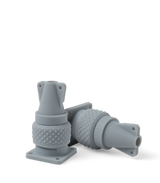 Connector housing prototypes printed in Phrozen FR940 flame retardant resin gray