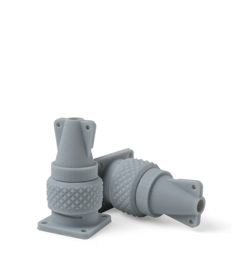 Connector housing prototypes printed in Phrozen FR940 flame retardant resin gray