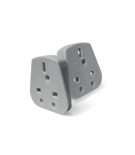 Power socket housing prototypes printed in Phrozen FR940 flame retardant resin gray