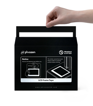 Close-up of Phrozen 9.3 inch LCD frame tape adhesive surface