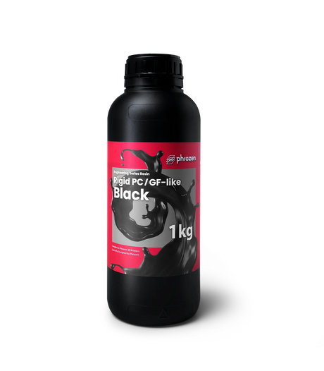 Phrozen Rigid PC/GF-like Black 3D printer resin, 1kg bottle front view