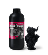 Phrozen Rock Black Stiff resin 1kg bottle with printed armoured character bust