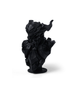 Detailed armoured character bust printed in Phrozen Rock Black Stiff resin