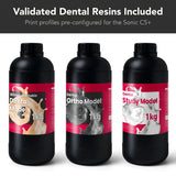 Three validated Phrozen dental resins: Study Model, Water-Washable Dental Model and Ortho Model resin, 1kg each