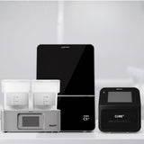 Phrozen Sonic CS+ resin 3D printer with a glossy black panel, alongside the Wash+ washing unit and Cure+ curing unit.