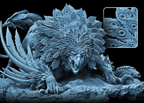 Detailed miniature printed on Phrozen Sonic Mighty 12K resin 3D printer by Blackforge Games