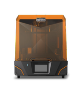Phrozen Sonic Mighty Revo 16K Max resin 3D printer front view with touchscreen and orange UV enclosure
