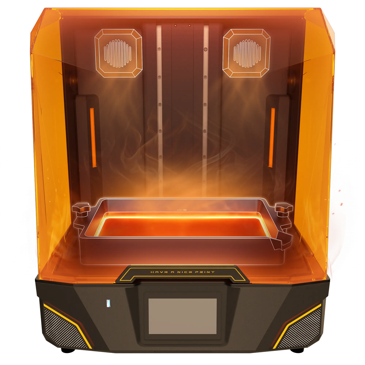Phrozen Sonic Mighty Revo 16K MAX resin 3D printer front view heating details