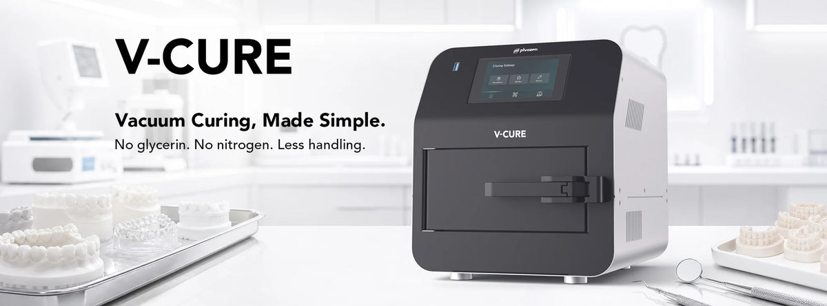 Phrozen Dental V-CURE vacuum curing station banner