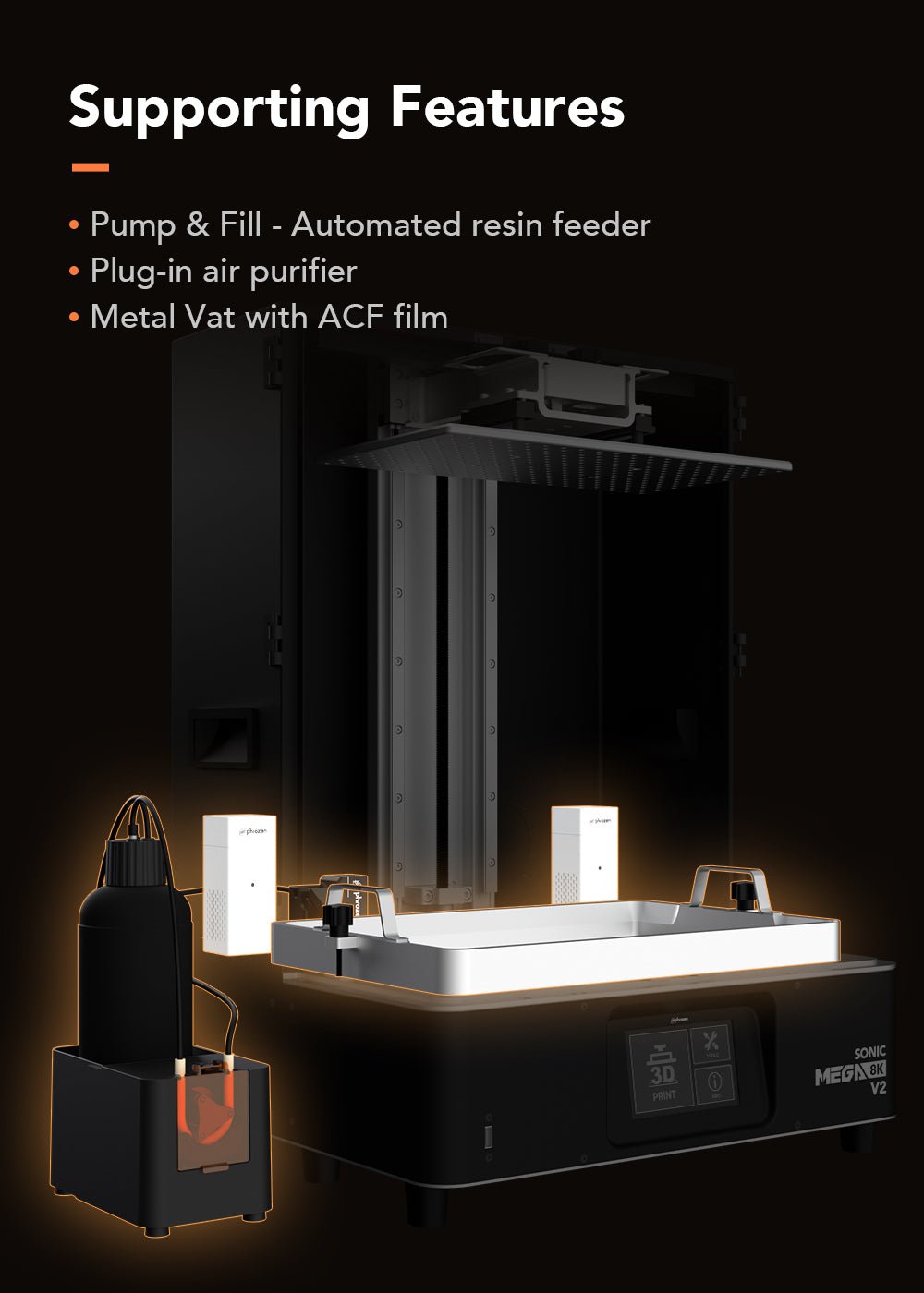 Phrozen - Phrozen Sonic Mega 8k V2 Resin 3D printer - 3D Printer Resin - 3D Cast